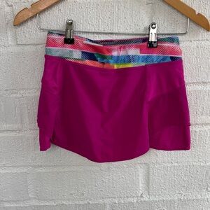 Athleta Girl Fuchsia Skort with Colorful Waistband sz 12
